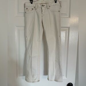 True Religion Cream Flare Jeans